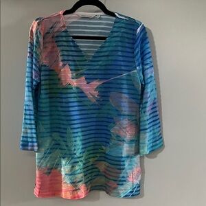 NWOT Soft Surroundings Tunic Tropical Color Study Lightweight  Tunic Size M